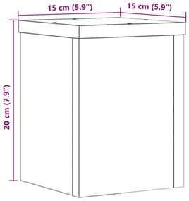 Βάσεις Φυτών 2 Τεμ. Sonoma Δρυς 15x15x20 εκ. Επεξεργασμένο Ξύλο - Καφέ