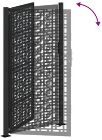 Πύλη κήπου Μαύρη 105x180 cm Ατσάλινος σταυρός σχεδιασμού - Μαύρο