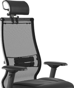 Καρέκλα γραφείου Samurai L2-6D Megapap εργονομική με ύφασμα TS Mesh και τεχνόδερμα χρώμα μαύρο 69x70x125/137εκ.