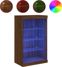 vidaXL Μπουφές με Φώτα LED Καφέ Δρυς 60,5 x 37 x 100 εκ.