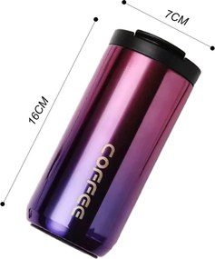 Ποτήρι Θερμός Ανοξείδωτο 400ml με Επιστόμιο - Μωβ