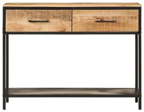 vidaXL Τραπέζι Κονσόλα 100 x 35 x 76 εκ. από Μασίφ Ξύλο Μάνγκο/Σίδερο