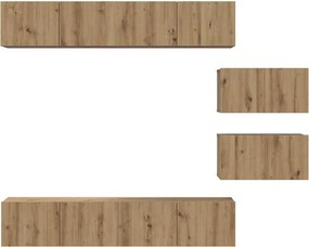 vidaXL Σετ επίπλου τηλεόρασης 6 pcs Artisan Oak Επεξεργασμένο ξύλο