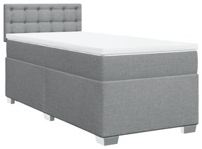 ΚΡΕΒΑΤΙ BOXSPRING ΜΕ ΣΤΡΩΜΑ ΑΝΟΙΧΤΟ ΓΚΡΙ 90X200 ΕΚ. ΥΦΑΣΜΑΤΙΝΟ 3285785