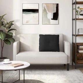 vidaXL Μαξιλάρι Πλάτης Μαύρο 60 x 50 cm Ύφασμα Μικροΐνας