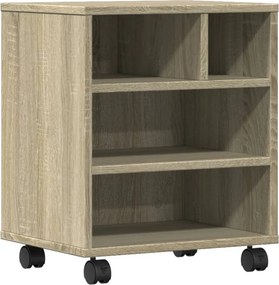 vidaXL Βάση Εκτυπωτή με Ρόδες Sonoma Δρυς 41 x 32 x 48 εκ.