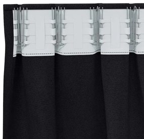vidaXL Κουρτίνες με κουρτίνες 2 pcs Μαύρο 245x140εκ. Πολυεστέρας
