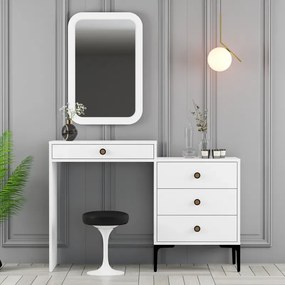 Stewehome Τραπέζι μακιγιάζ με καθρέφτη Λευκό / Λευκό 124x40x84 cm