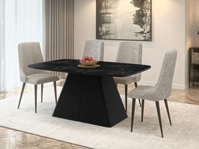 Τραπέζι Nova Επεκτεινόμενο-Μαύρο Μάρμαρο - Μαύρο