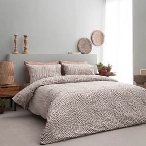 Σεντόνια Μονά (Σετ) Vesta Olivia 02 Καφέ ΧΩΡΙΣ ΛΑΣΤΙΧΟ 170x260