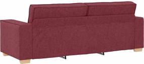 vidaXL 3-Θέσιος καναπές Κόκκινο 220 cm ύφασμα