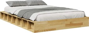 vidaXL Πλαίσιο κρεβατιού χωρίς στρώμα 120x190 cm μασίφ ξύλο δρυς