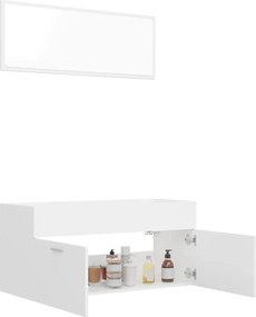 vidaXL Σετ Επίπλων Μπάνιου 2 Τεμαχίων Λευκό από Επεξ. Ξύλο