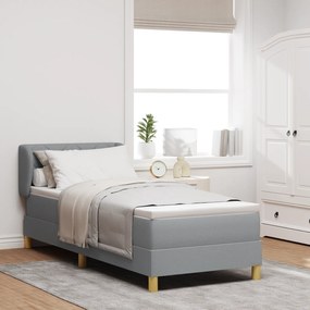 vidaXL κρεβάτι box spring με στρώμα ανοιχτό γκρι 80x200 εκ. ύφασμα