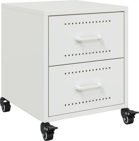 vidaXL Κομοδίνα 2 τεμ. Λευκό 36x39x43,5 εκ. από Χάλυβα