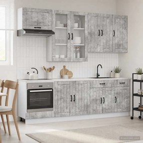 vidaXL Μονάδα κουζίνας LUCCA 8 pcs Γκρι Σκυροδέματος