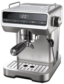 Μηχανή Espresso Finlux FEM-1866, 1150W, 20 bar, 1.2 l, δίσκος Crema, ψηφιακή οθόνη, Inox