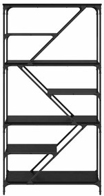 vidaXL Ράφι Βιβλίων Μαύρη Οξυά 91 x 36 x 176 εκ Επεξεργασμένο ξύλο