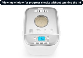 Μεταχειρισμένος: Αρτοπαρασκευαστής Crown CBM-6511, 600W, 1l, 19 προγράμματα, Χρονόμετρο, οθόνη LCD, Μνήμη, Λευκό