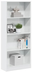 vidaXL Βιβλιοθήκη Γυαλιστερό Λευκό 60x24x143 εκ. Επεξεργασμένο Ξύλο