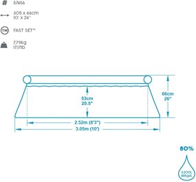 Φουσκωτή Πισίνα Bestway Μπλε 3200 L 305 x 66 cm
