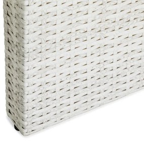 Τραπεζάκι εξωτερικού χώρου Comfort Garden 1352, 55x60x100cm, Άσπρο, Επεξεργασμένο γυαλί, Πλαστικό ψάθινο