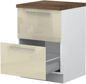 Επιδαπέδιο ντουλάπι Raval R-60-2MBOX-Λευκό - Λευκό γυαλιστερό