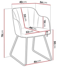 Καρέκλα Comfivo 102, Μαύρο, Μπλε, 78x46x56cm, 9 kg, Ταπισερί, Μεταλλικά, Μπράτσα | Epipla1.gr