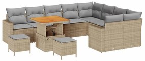 vidaXL Σετ Καναπέ Κήπου 12 pcs Μπεζ συνθετικό ρατάν