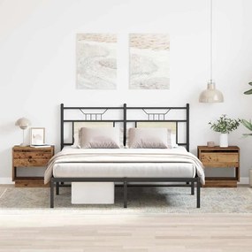 vidaXL Κομοδίνο 2 τεμάχια Παλιού Ξύλου 45x34x45 εκ Κατασκευασμένη Ξυλεία