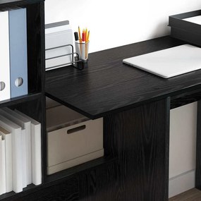 vidaXL Γραφείο Μαύρη Οξυά 131,5 x 50 x 106,5 cm Επεξεργασμένο Ξύλο