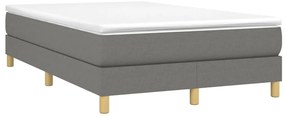 vidaXL Κρεβάτι Boxspring με Στρώμα Σκούρο Γκρι 120x190 εκ Υφασμάτινο