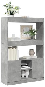 vidaXL Ντουλάπι Γκρι Σκυρ. 92x33x140 εκ. από Επεξεργασμένο Ξύλο