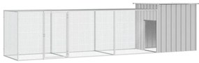 vidaXL Κοτέτσι - Κλουβί Γκρι 400x91x100 εκ. από Γαλβανισμένο Χάλυβα