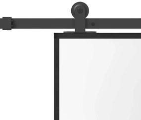vidaXL Συρόμενη πόρτα με σετ υλικού 76x205 cm από γυαλί&amp;Αλουμίνιο
