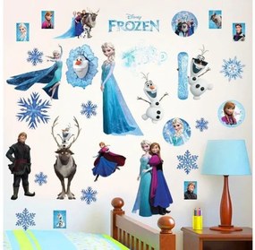 Παιδικό Αυτοκόλλητο Τοίχου Frozen Έλσα Όλαφ Άννα Disney CC6969 Μπλε-CC6969-Μπλε CC6969