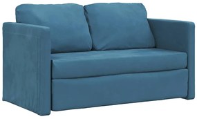 vidaXL Καναπές-Κρεβάτι Δαπέδου 2 σε 1 Μπλε 122x204x55 εκ. Βελούδινος