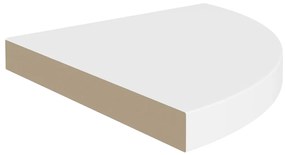 vidaXL Ράφι Γωνίας Πλωτή Λευκή 35x35x3,8 εκ. από MDF