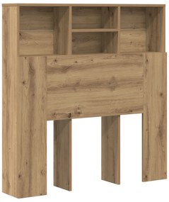vidaXL Κρεβάτι με Κεφαλάρι με ράφι artisan δρυς 100 x 19 x 103.5 εκ