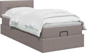 vidaXL Κρεβάτι Ottoman με Στρώμα και LED Taupe 80 x 200 cm Ύφασμα