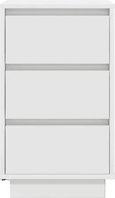 vidaXL Κομοδίνο με φώτα LED Λευκό 38x34x65 cm