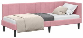 vidaXL Κρεβάτι Γωνίας με κεφαλάρι Ροζ 80 x 200 cm Βελούδο