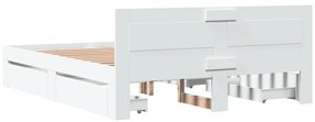 vidaXL Πλαίσιο Κρεβατιού με Κεφαλάρι Λευκό 150x200 εκ Επεξεργ. Ξύλο