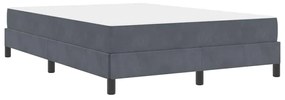 vidaXL Κρεβάτι box spring με στρώμα Σκούρο Γκρι 140 x 190 cm Βελούδο