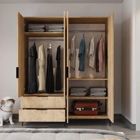 Wardrobe Royal Drawers 160 - Oak Oak