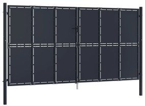 vidaXL Πόρτα Κήπου Ανθρακί 400x200 εκ. από Ατσάλι