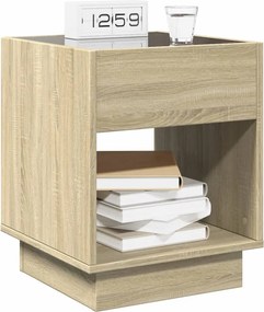 vidaXL Κομοδίνο Άπειρο Φως LED Sonoma Δρυς 40x40x50 εκ.