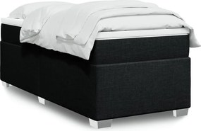 vidaXL Κρεβάτι Boxspring με Στρώμα Μαύρο 100 x 200 εκ. Υφασμάτινο