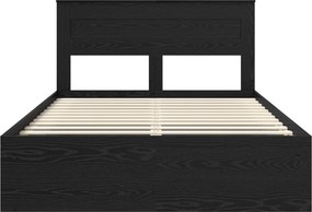 vidaXL Σκελετός Κρεβατιού Μαύρη Δρυς 150 x 200 cm Επεξεργασμένο Ξύλο