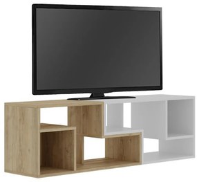 Έπιπλο τηλεόρασης Glis Megapap πολυμορφικό χρώμα sapphire oak - λευκό 145x35x44,8εκ.